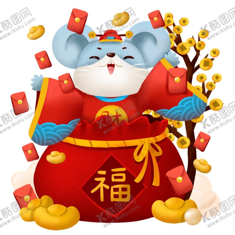 编号：76473109300741352024【酷图网】源文件下载-小老鼠撒财