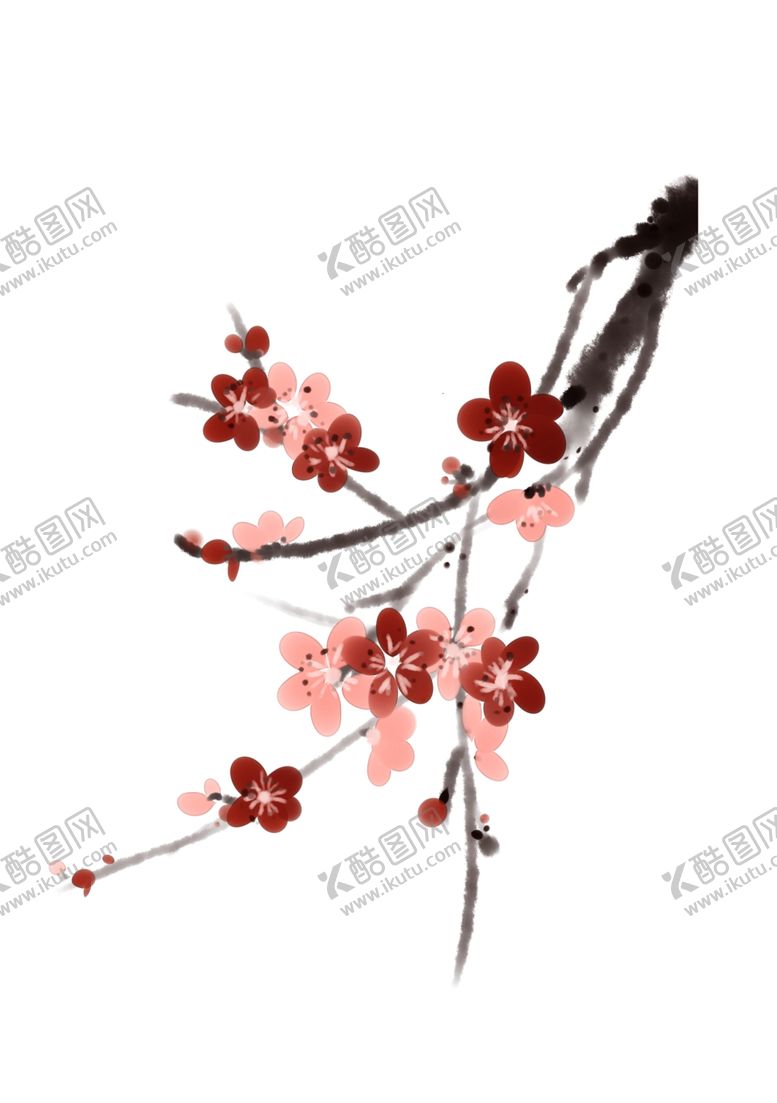 编号：10117907051950458724【酷图网】源文件下载-国画梅花