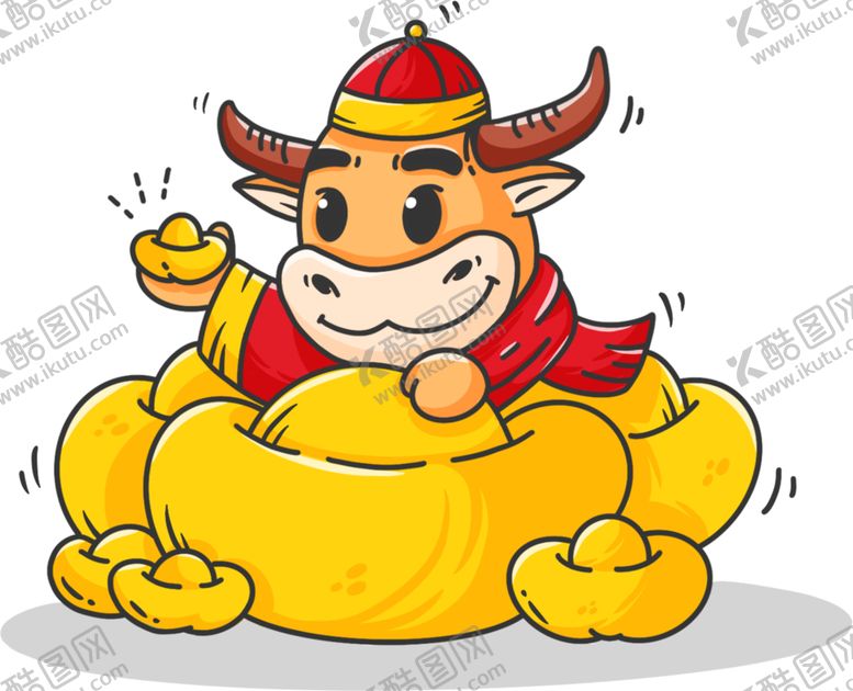 编号：17045705110605426228【酷图网】源文件下载-卡通牛年