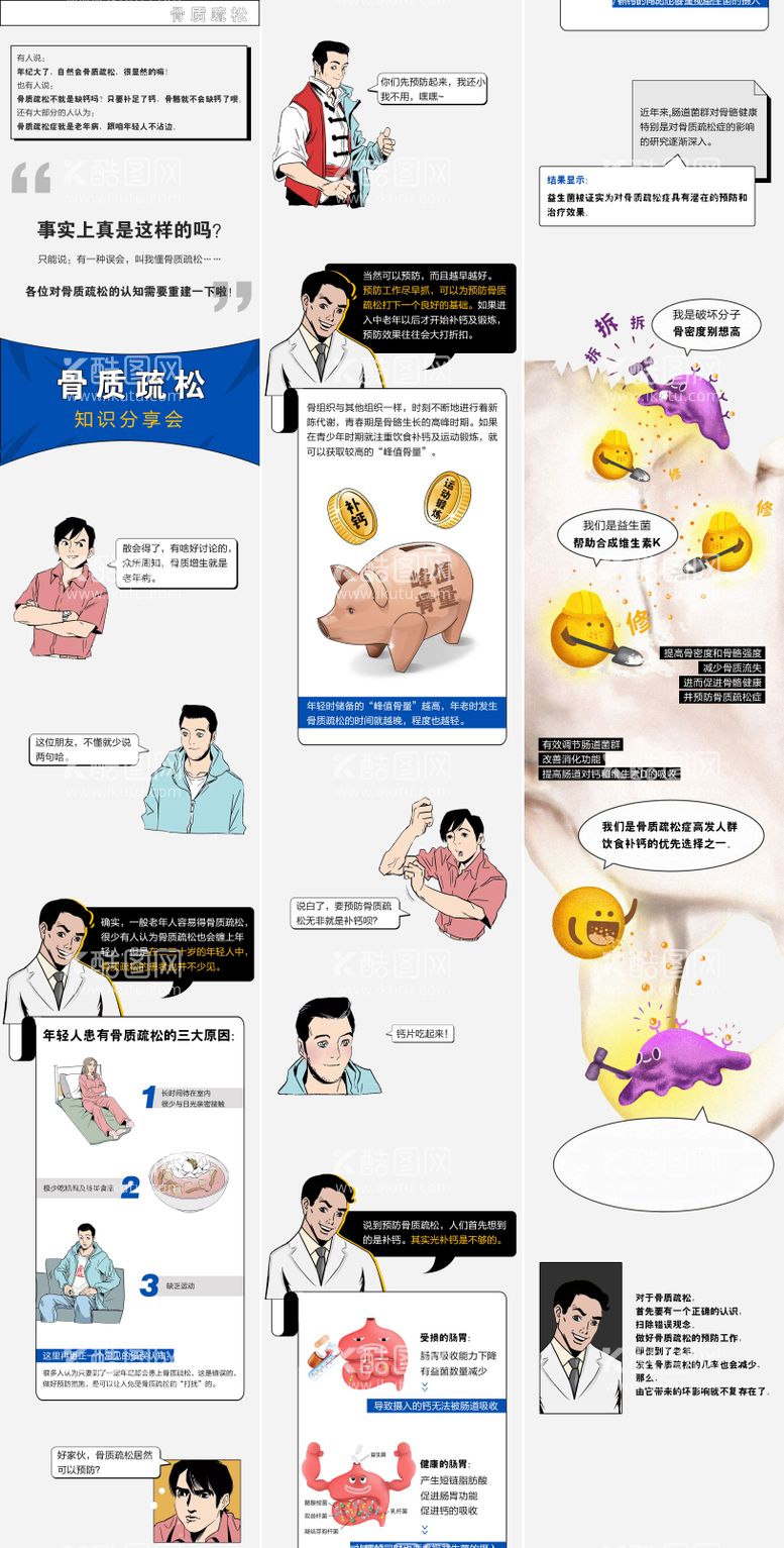 编号：18373011240808366596【酷图网】源文件下载-骨质疏松医疗条漫长图