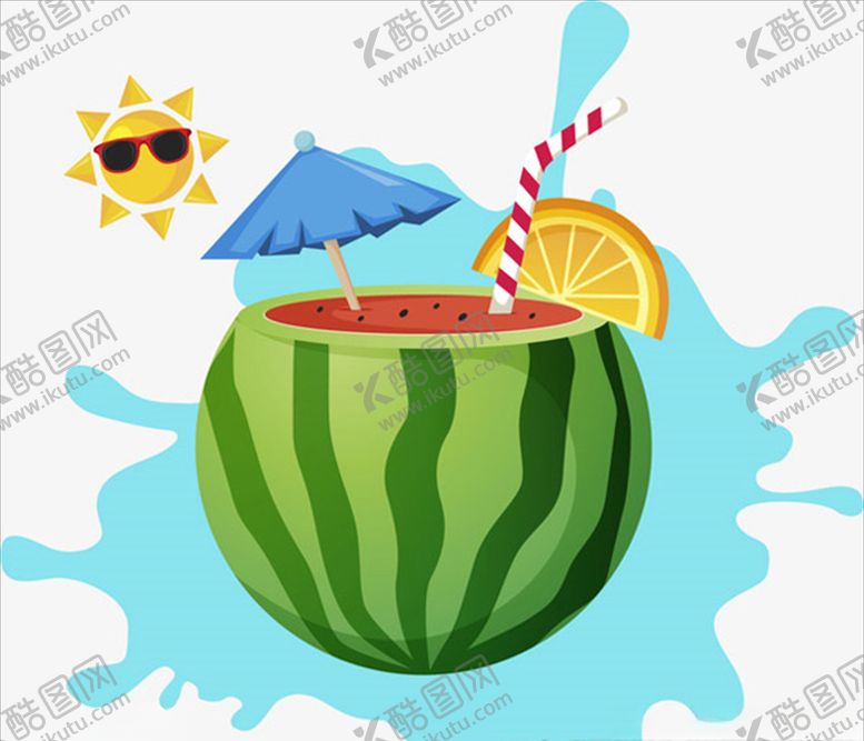编号：57223507061032281257【酷图网】源文件下载-炎热夏天西瓜饮料