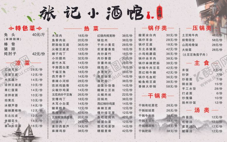 编号：84193109202306052245【酷图网】源文件下载-菜单展板