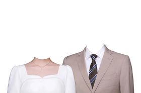 结婚证件照女士西装模板换装素材素材工装