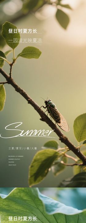 夏至小暑大暑处暑节气海报