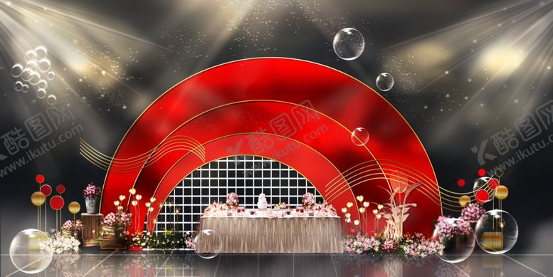 编号：68015607050854367599【酷图网】源文件下载-红色婚礼设计背景图片