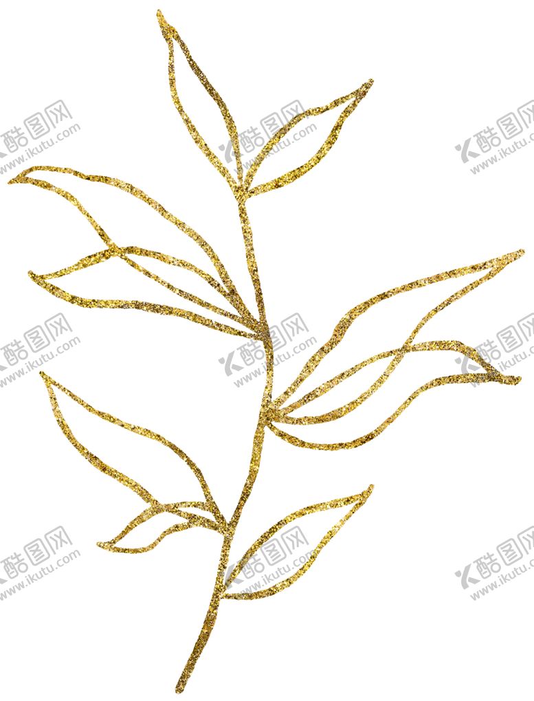 编号：79405509191839332947【酷图网】源文件下载-金色线条植物图案