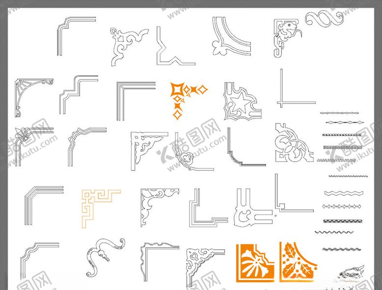 编号：82721209160041226124【酷图网】源文件下载-角花边框花纹花边图案