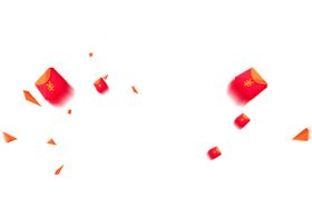 红包飞舞绽放喜庆装饰素材