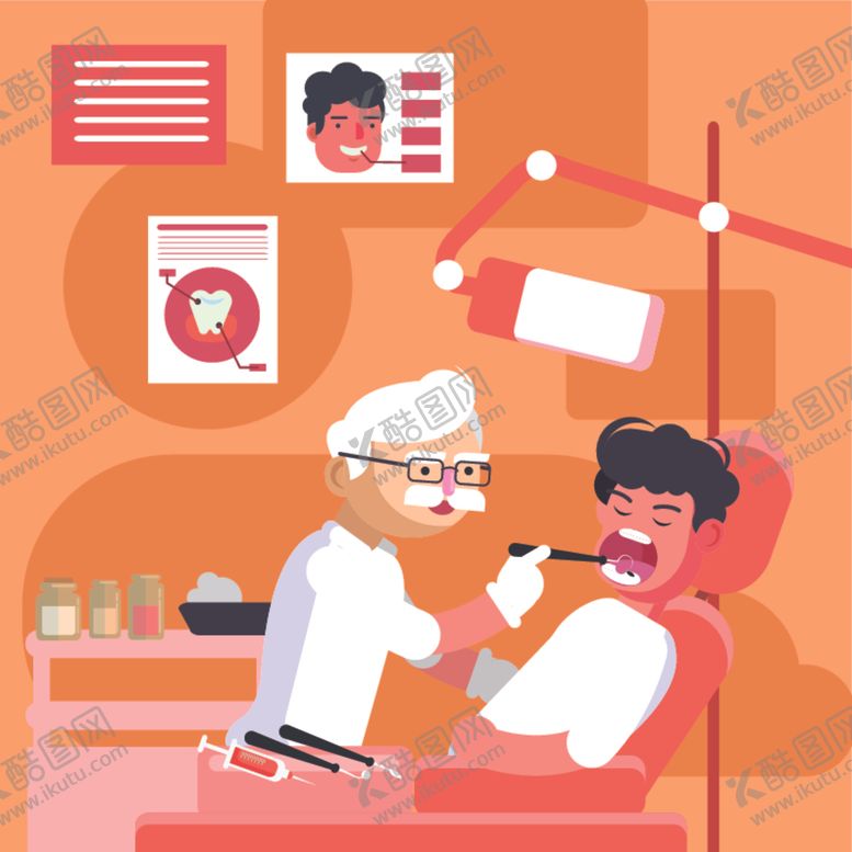 编号：19247810071431215874【酷图网】源文件下载-牙科医疗主题插画