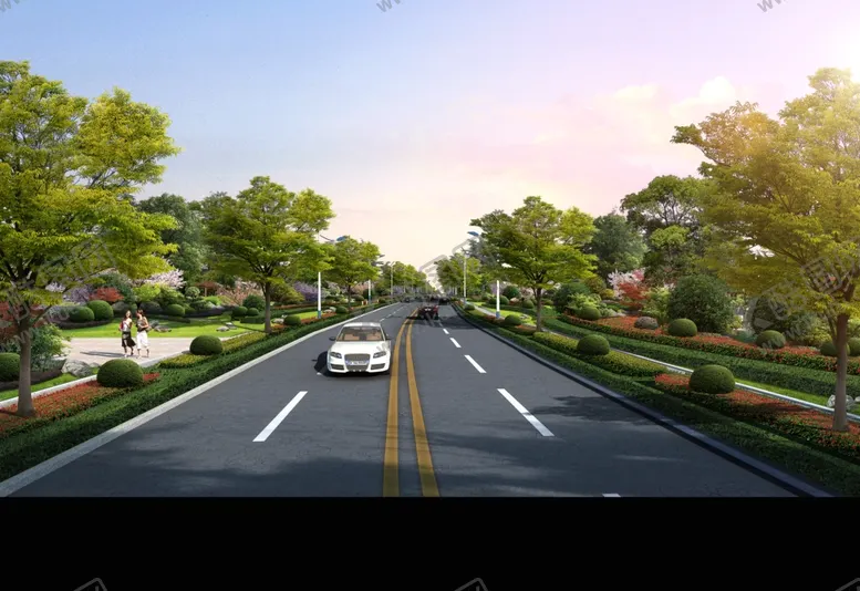 编号：26910404160218473414【酷图网】源文件下载-道路效果图景观效果图道路