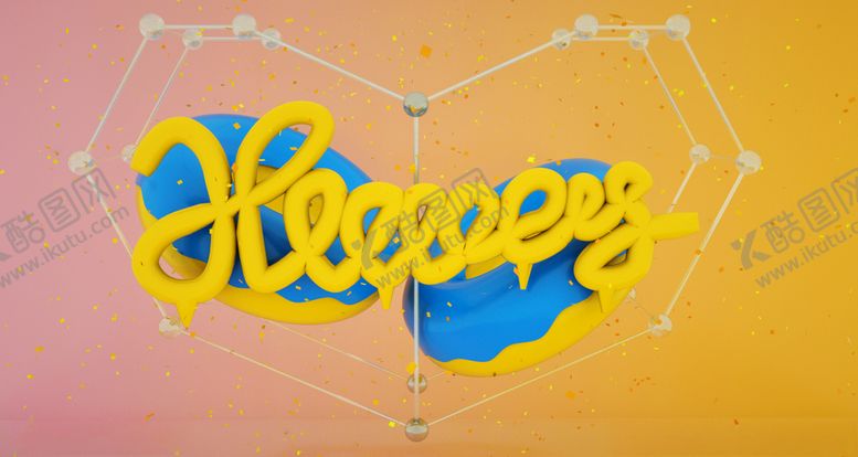 编号：68733409160828005188【酷图网】源文件下载-C4D渲染甜圆圈字母创意场景