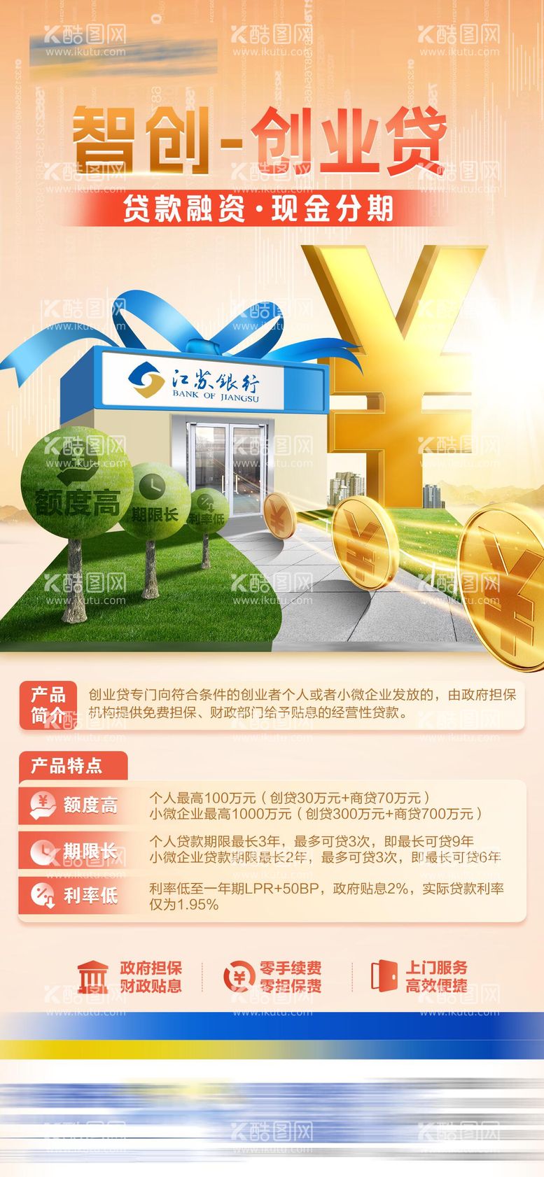 编号：15534311251219297638【酷图网】源文件下载-创业贷款贷款金融海报