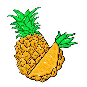 菠萝可爱插画