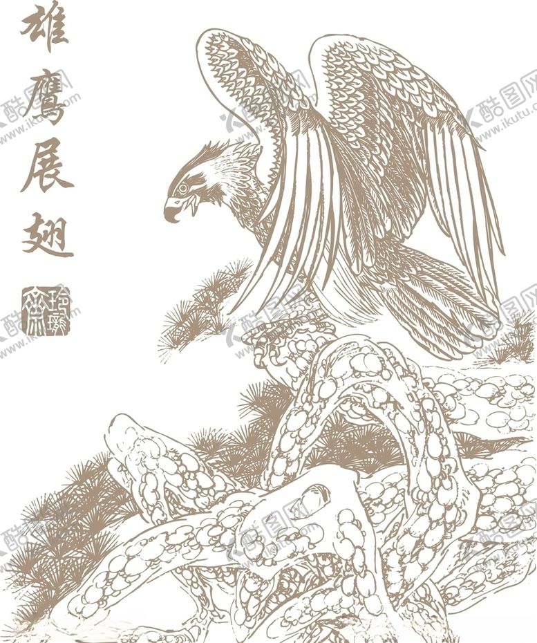 编号：83822509260147573543【酷图网】源文件下载-雄鹰展翅矢量图图片