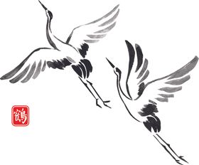 仙鹤国潮中国风矢量图鹤
