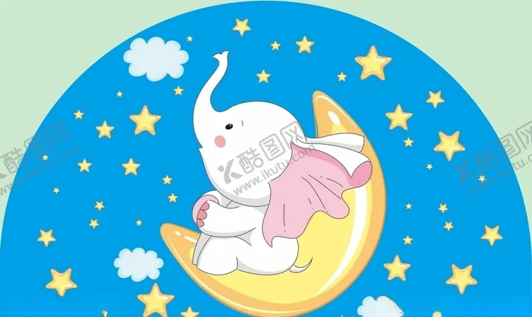 大象上肆矢量图可编辑卡通