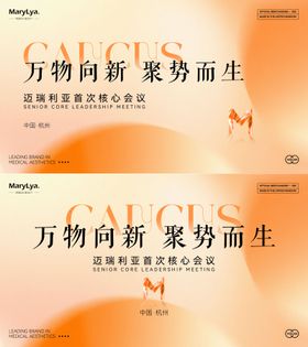 简约主题视觉会议活动背景板