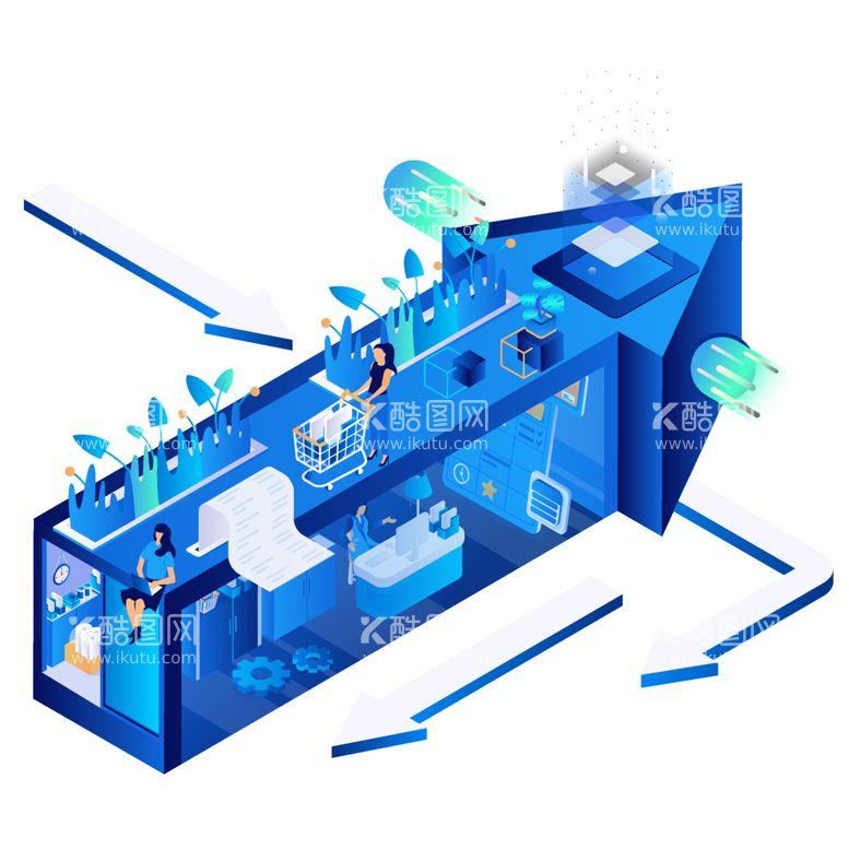 编号：43343812140017363984【酷图网】源文件下载-科技扁平插画卡通3D商务