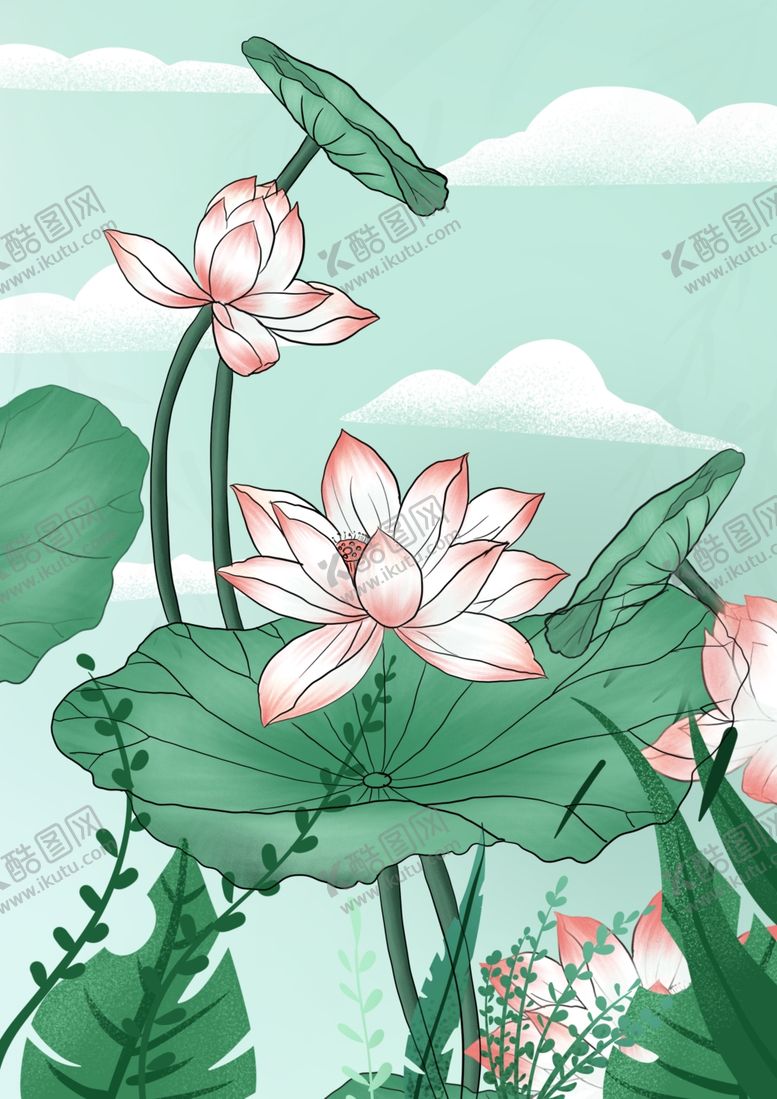 编号：13272904272248419377【酷图网】源文件下载-夏日荷花图