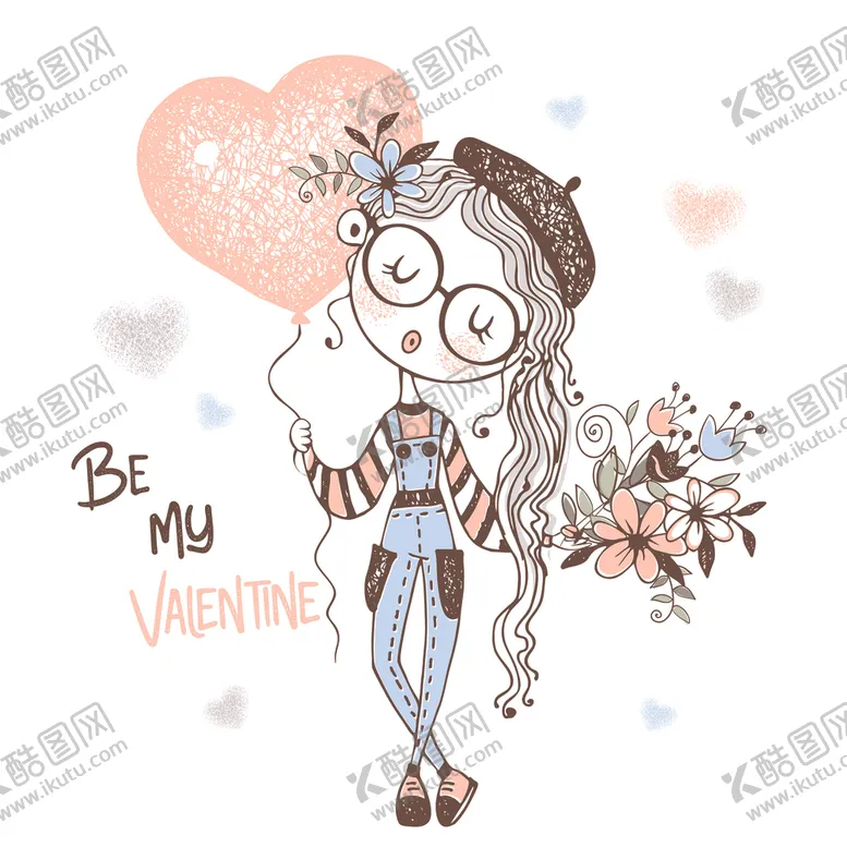 编号：51597909120414085370【酷图网】源文件下载-手绘女孩