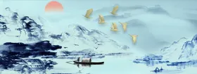 中国风背景潮古典梅花文艺
