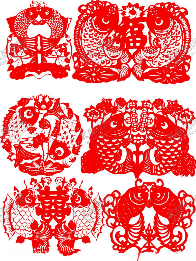 编号：44046004032035004095【酷图网】源文件下载-传统喜庆红色剪纸图案