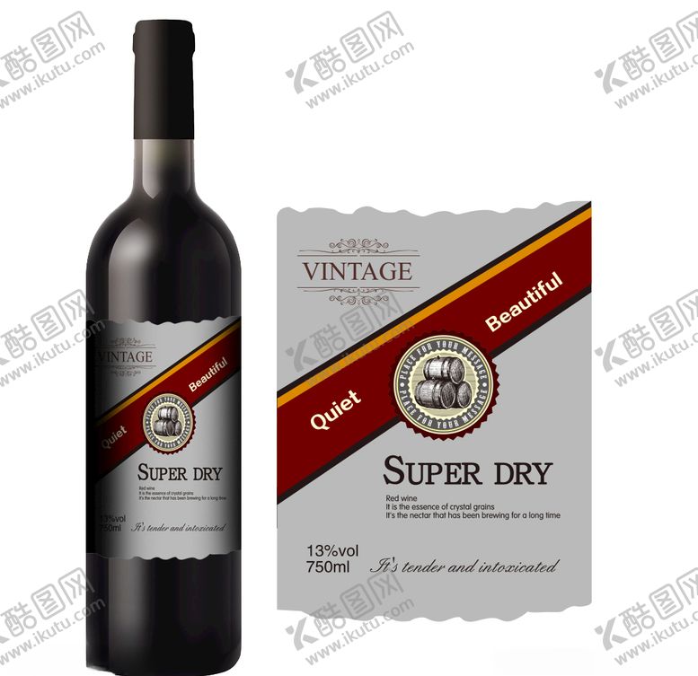 编号：15766210131221523022【酷图网】源文件下载-干红酒标
