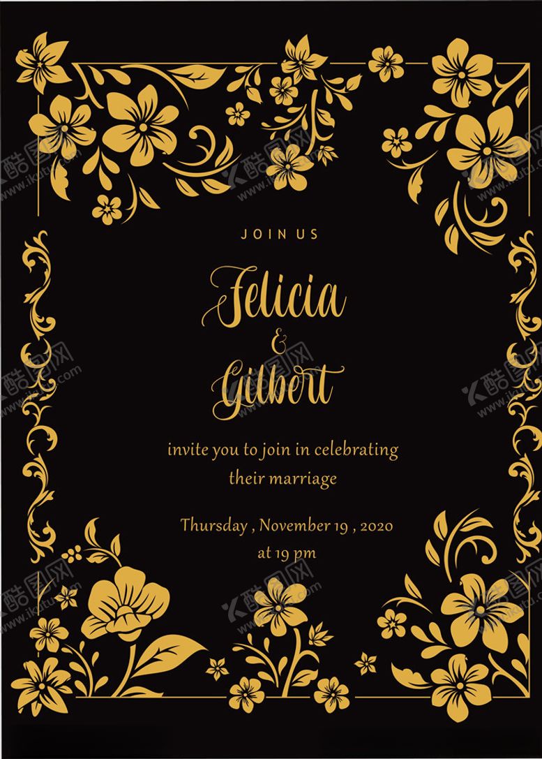 编号：94309710130714388441【酷图网】源文件下载-花卉邀请函