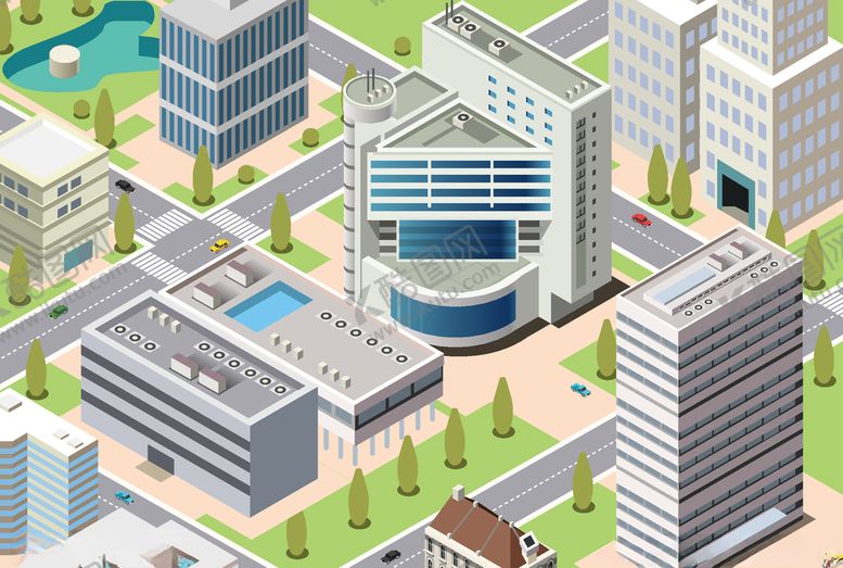 编号：59056410120505249893【酷图网】源文件下载-立体创意城市建筑物图案