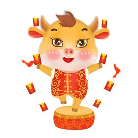 春节动漫牛形象