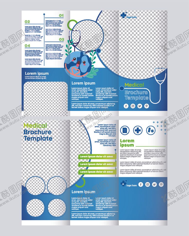编号：90500010030208169215【酷图网】源文件下载-蓝色折页