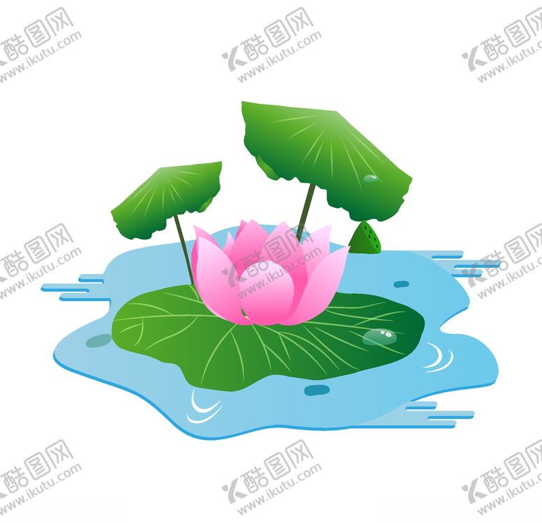 编号：88295404190852222629【酷图网】源文件下载-手绘夏季唯美粉色鲜花荷花插画