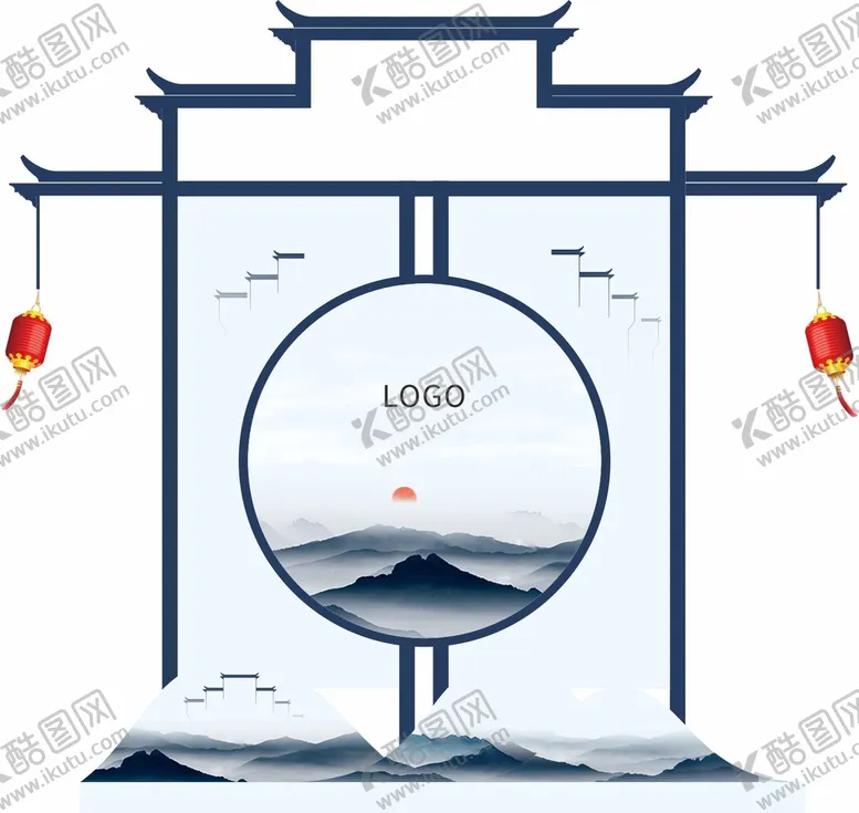 编号：41596510160408117314【酷图网】源文件下载-中式打卡点组景