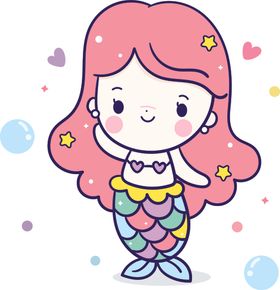 独角兽可爱背景墙五星白色马