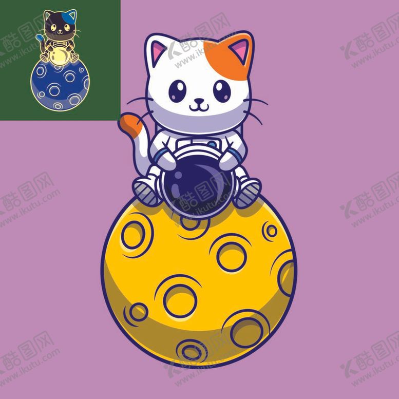 编号：60856111260058036264【酷图网】源文件下载-卡通 猫 动物 太空 局印