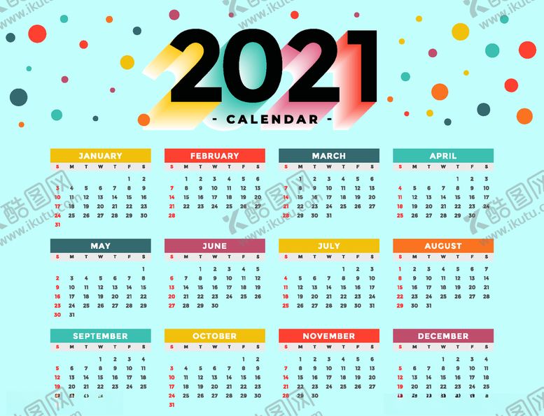 编号：88659705100629139618【酷图网】源文件下载-2021年历