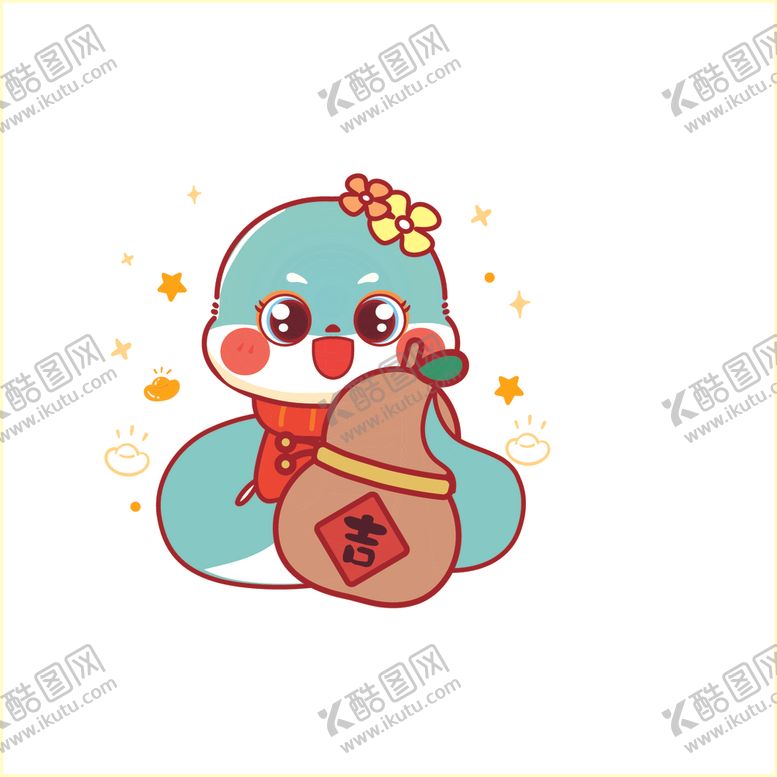 编号：92257801252134119787【酷图网】源文件下载-蛇年卡通插画图片素材设计葫芦