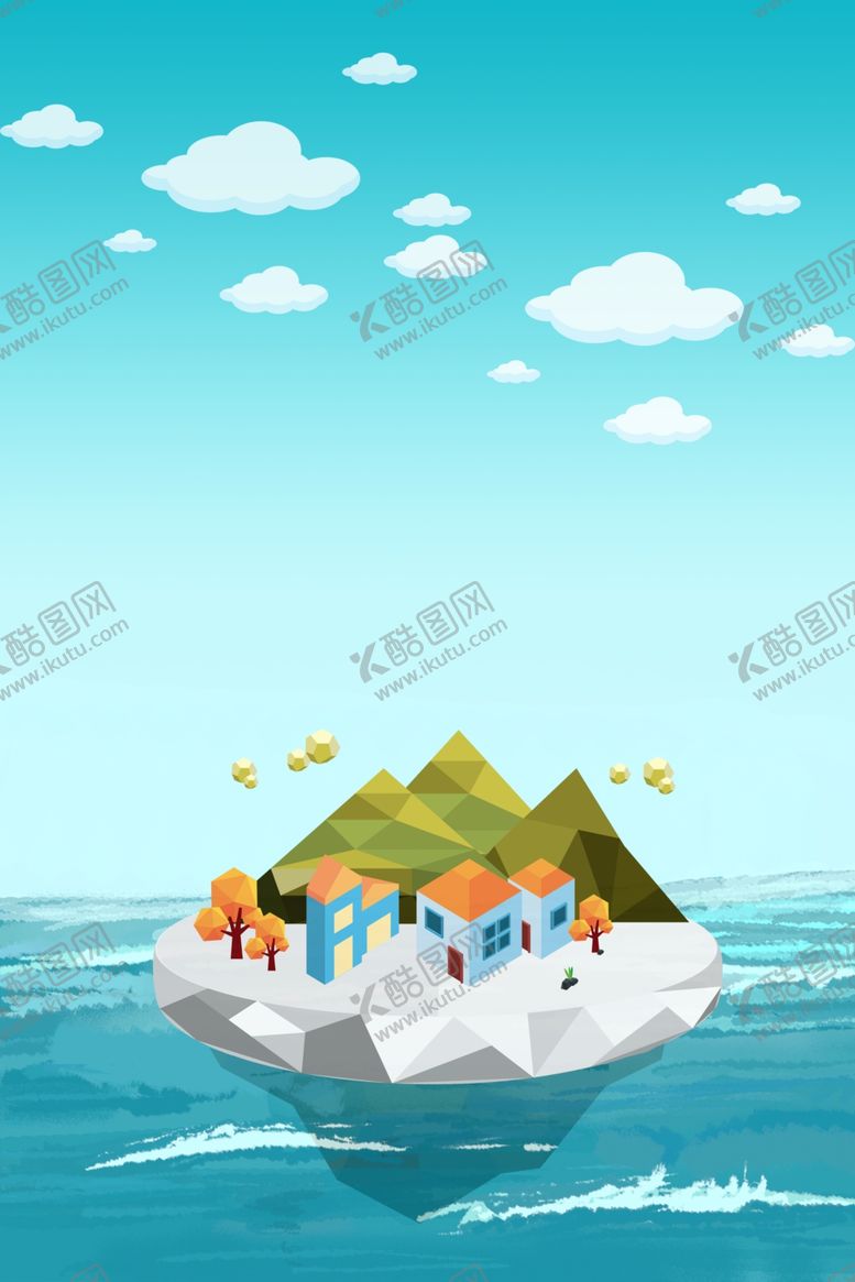 编号：15466010061824181283【酷图网】源文件下载-卡通海洋岛屿背景