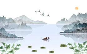 山水画水墨山水画意境山水画