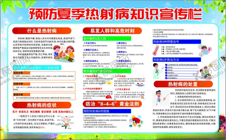编号：30797402240907381647【酷图网】源文件下载-热射病展板