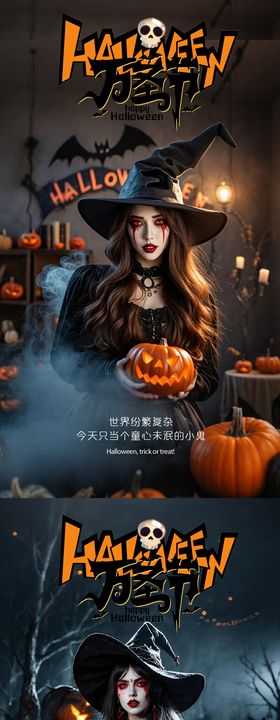 万圣节魔法帽恐怖恶魔超清