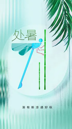 处暑海报传统活动节气