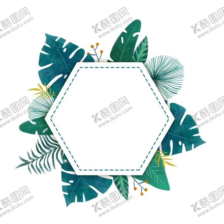 编号：99641905141952054709【酷图网】源文件下载-六边形植物框
