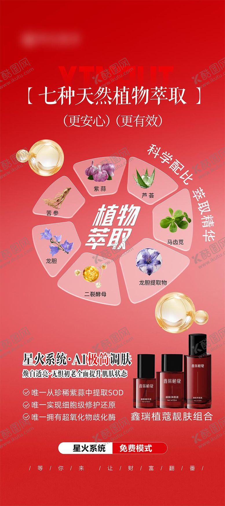 编号：26257002061645523959【酷图网】源文件下载-红色展架护肤美业展架