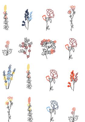 手绘多彩花卉图案集