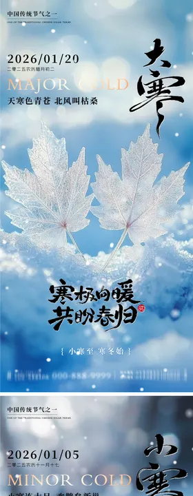 大寒小寒地产朋友圈海报