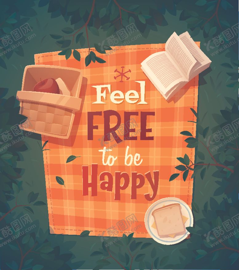 编号：54301310312028471298【酷图网】源文件下载-春游背景草地书本盘子篮子卡通素