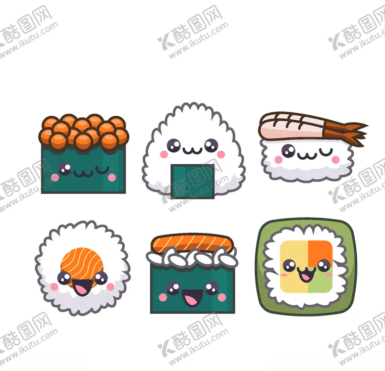 编号：39304106301713145802【酷图网】源文件下载-可爱寿司