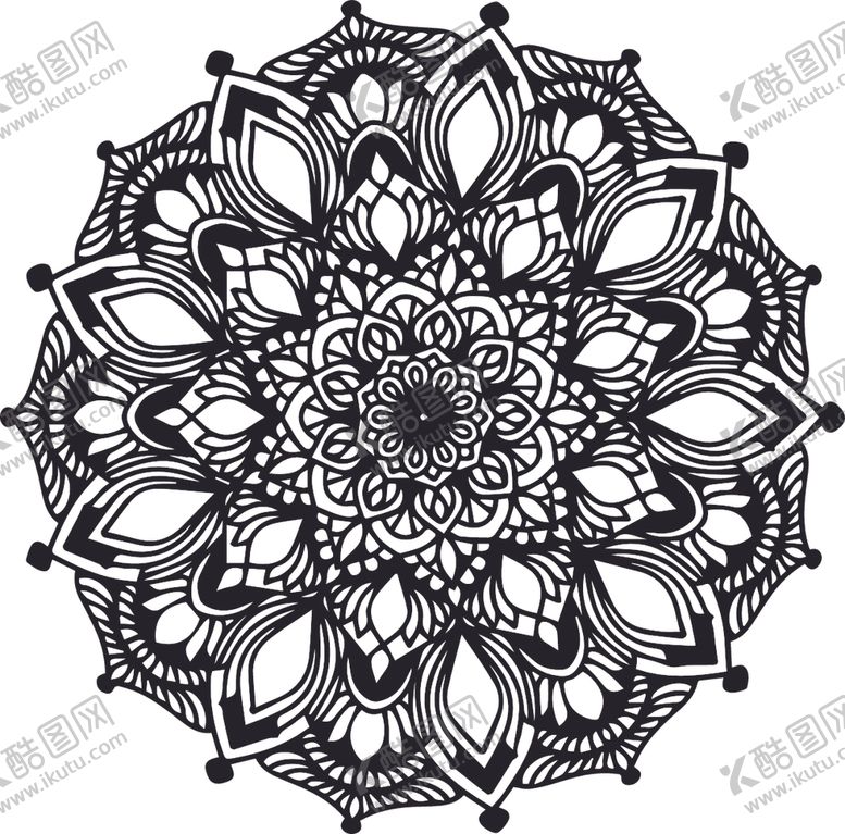 编号：67420810071124585282【酷图网】源文件下载-曼陀罗花纹