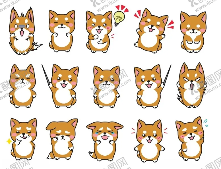 编号：28725906281029206799【酷图网】源文件下载-矢量卡通萌犬图片